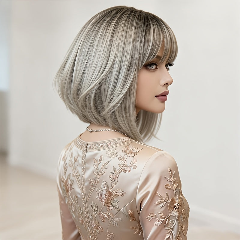 European Style Trimmable Wig with Thick Straight Hair & Adjustable Rose Net Cap - Natural Voluminous Hair Suitable for Carnivals, Valentine's Day, - Trim-to-Style for Skin Tones & Hair Types