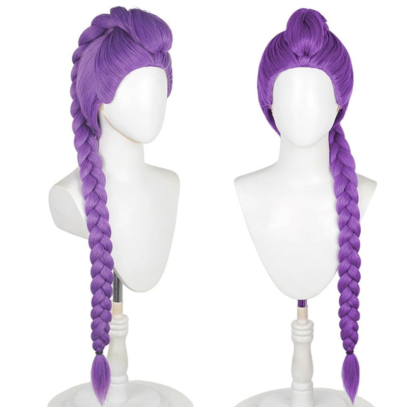 Vibrant Purple Braid Wig Suitable for & Stage - Detachable Braids with Base, Loose Curly Hair for Themed Costumes, Anime Conventions, Photo Shoots - Wig for Skin Tones