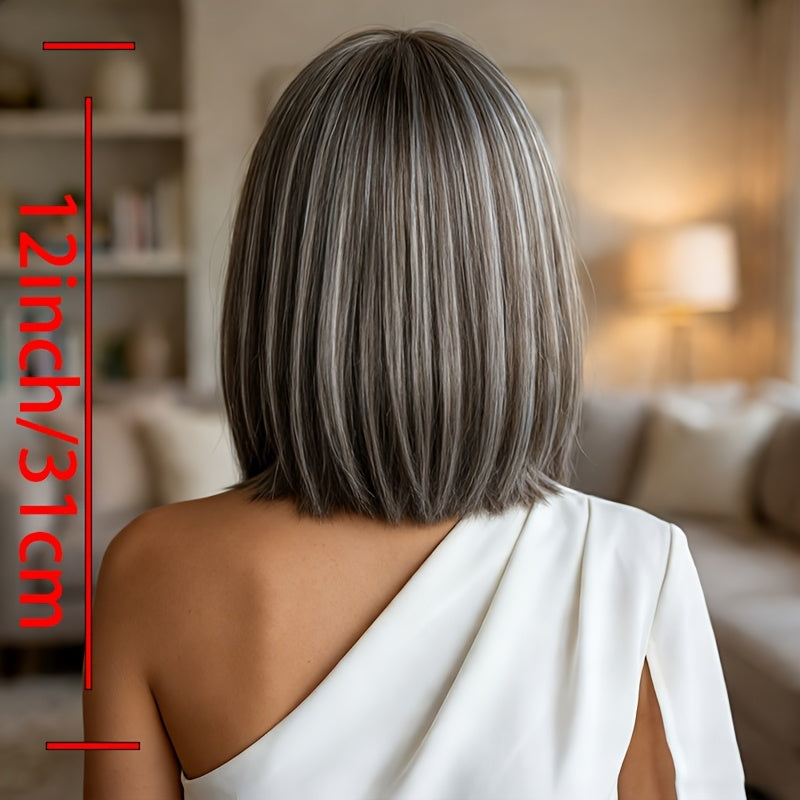 12-inch Short Wig, Rose Net Cap Glue-less Wig, Suitable for Daily Wear, Parties, and Cosplay, Platinum Blonde Wig, Suitable for Daily Work, Dates, Beach Vacations, Music Festivals, Valentine's Day, and Other Occasions, a Must-have Wig for Holidays.