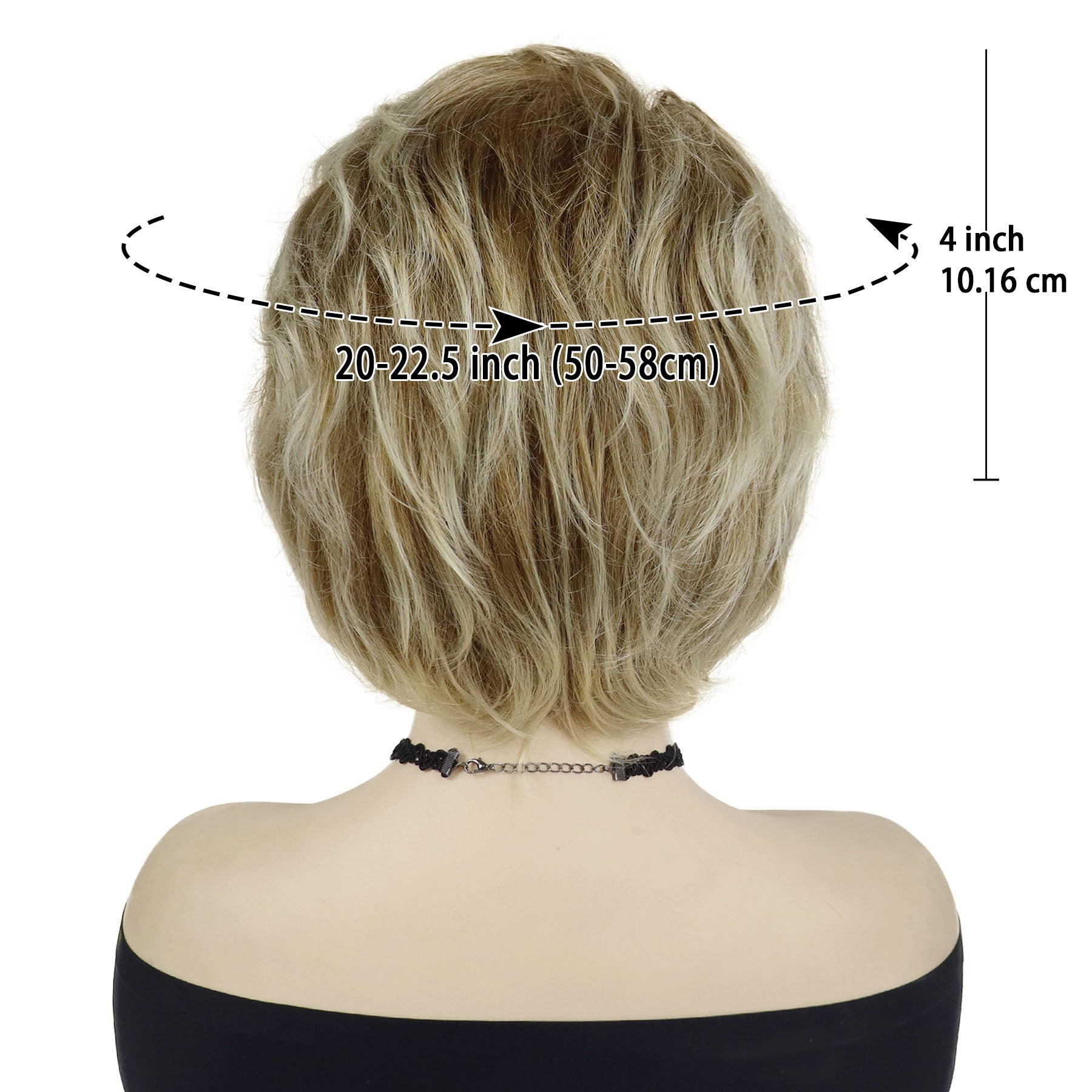 4-Inch Short Curly Wig for Women in Mixed Blonde Shades, Featuring Bangs, Suitable for Everyday Wear And Cosplay for Drag Queens