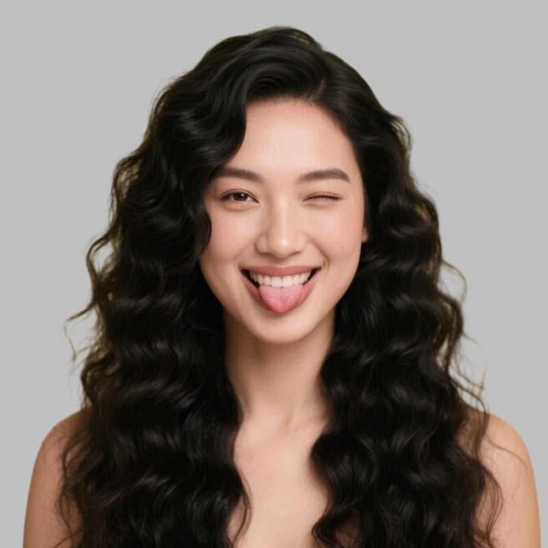 Elegant Women'S Black Wavy Synthetic Wig with Small Curls - Long, Natural Look for Daily Wear & Parties, Rose Net Cap for Secure Fit, Party Accessory, Classic Style, Comfortable Fit