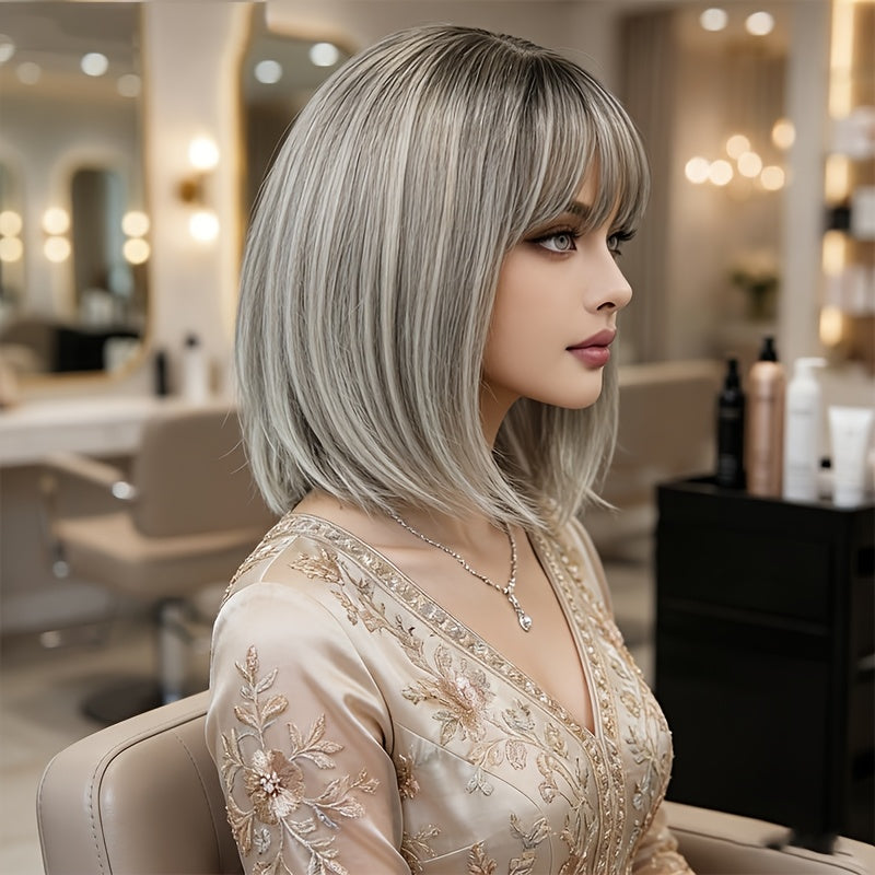 European Style Trimmable Wig with Thick Straight Hair & Adjustable Rose Net Cap - Natural Voluminous Hair Suitable for Carnivals, Valentine's Day, - Trim-to-Style for Skin Tones & Hair Types