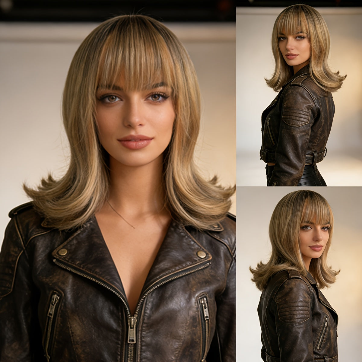 Women' -Looking Curly Wig with Bangs - High-Density Heat-Resistant Synthetic Hair Suitable for Skin Tones, Short Wavy \u002FShort Length Extensions, European Special Series for Daily Wear & Special Occasions