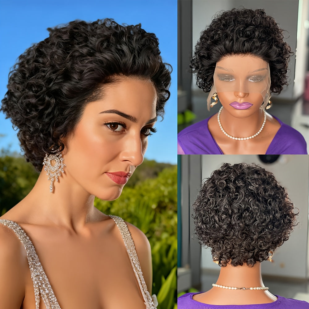 1pc -Looking Jerry Curly Wig for Women - Curly Hairpiece with Comfortable Daily Wear, Volume & Soft, Suitable for Parties Weddings Photo Shoots, Gift for Blonde Hair (No Glue\u002FLace Required)