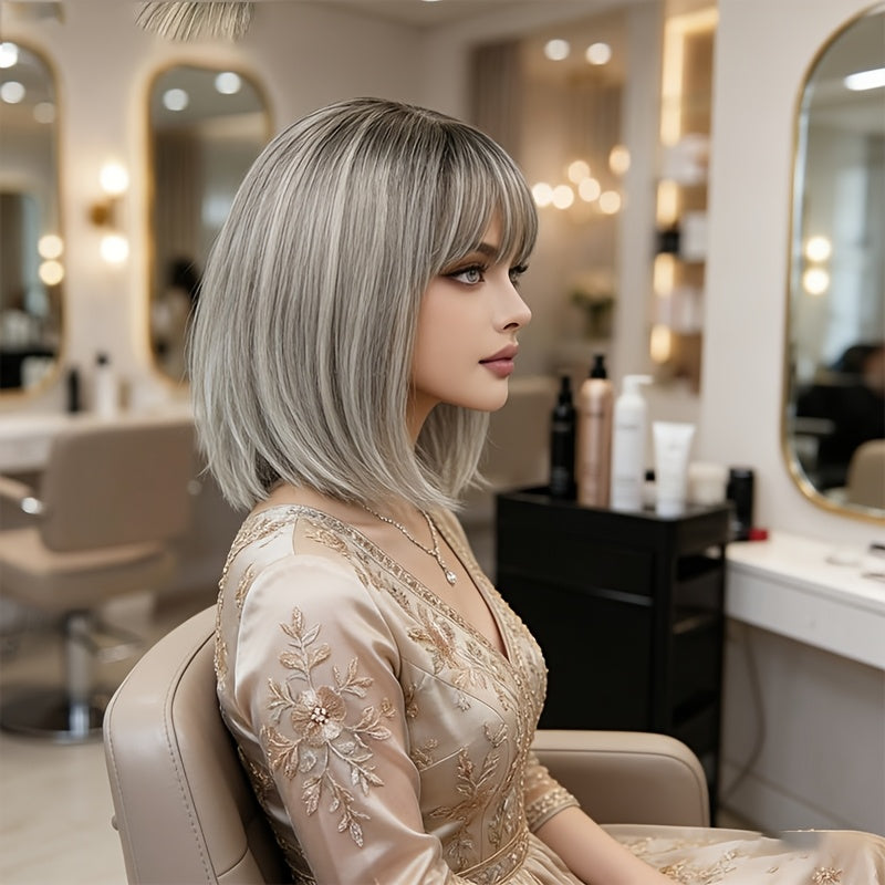 European Style Trimmable Wig with Thick Straight Hair & Adjustable Rose Net Cap - Natural Voluminous Hair Suitable for Carnivals, Valentine's Day, - Trim-to-Style for Skin Tones & Hair Types