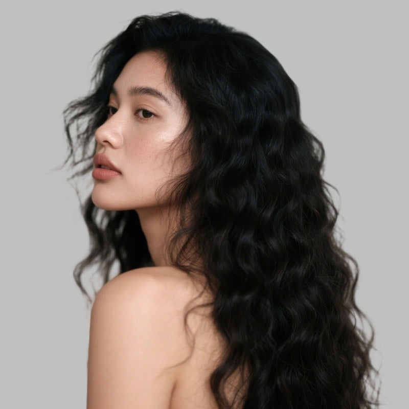 Elegant Women'S Black Wavy Synthetic Wig with Small Curls - Long, Natural Look for Daily Wear & Parties, Rose Net Cap for Secure Fit, Party Accessory, Classic Style, Comfortable Fit