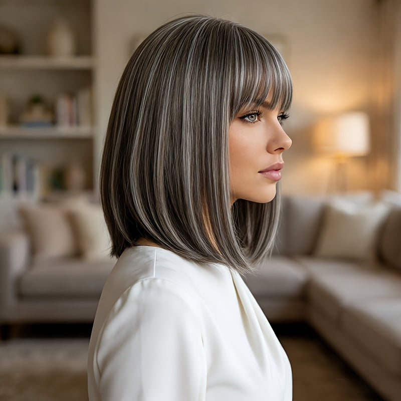 12-inch Short Wig, Rose Net Cap Glue-less Wig, Suitable for Daily Wear, Parties, and Cosplay, Platinum Blonde Wig, Suitable for Daily Work, Dates, Beach Vacations, Music Festivals, Valentine's Day, and Other Occasions, a Must-have Wig for Holidays.